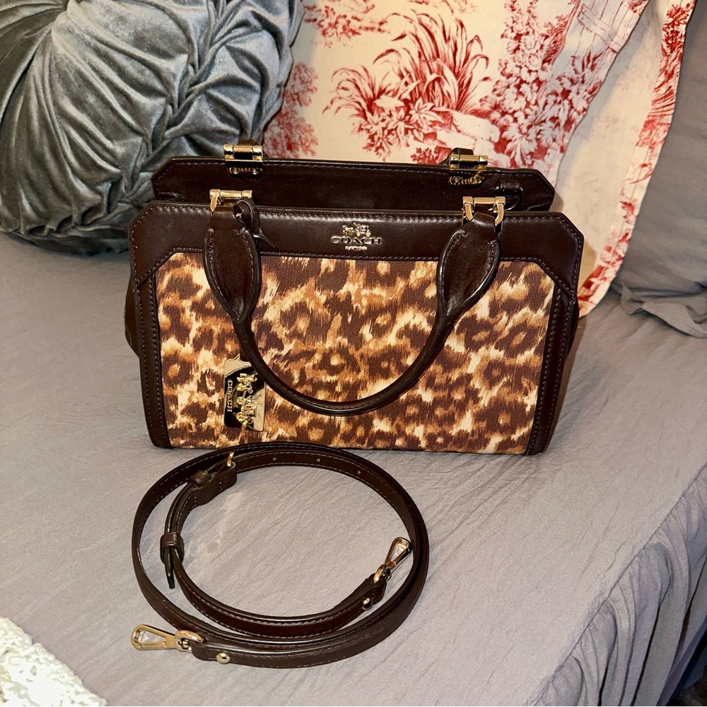 Authentic Coach leopard print handbag